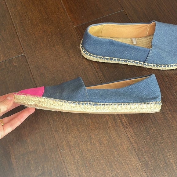 J Crew Color Block Navy Pink Espadrille Flat - Size 8.5 - Picture 8 of 10